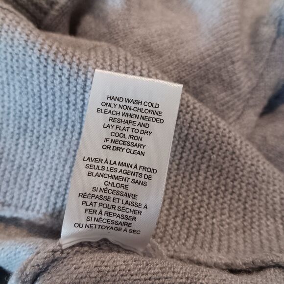 Elie Tahari Mock Neck Cable Knit  Pullover Sweater Long Sleeves Gray Sz L - Picture 11 of 12